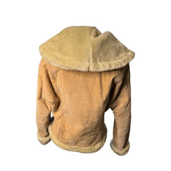 Vintage Y2K  SHEARLING Heavy Leather Penny Lane Sz Med Gorgeous  Boho Retro - Picture 3 of 11